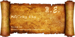 Márky Eta névjegykártya